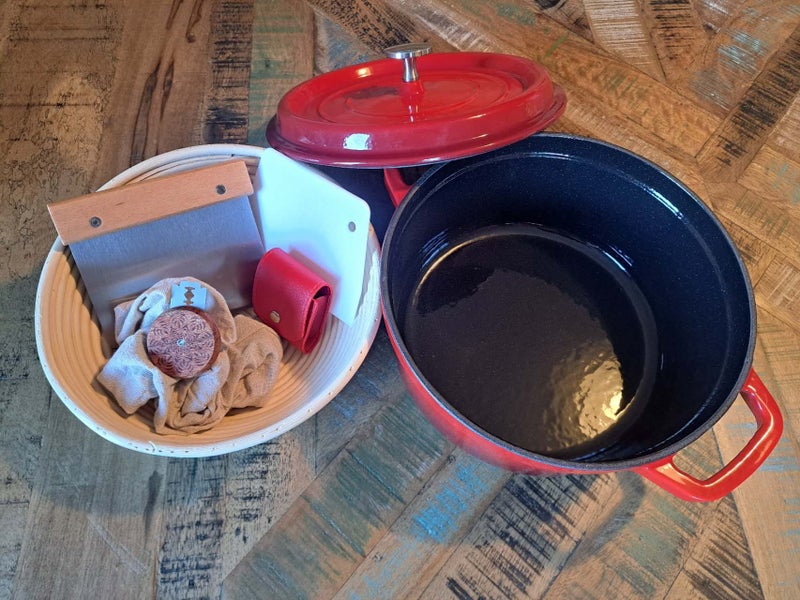 SourDough Proofing Basket, Monkey Lame, & Dutch Oven Kit - Circle Banneton Bowl Carousel 2