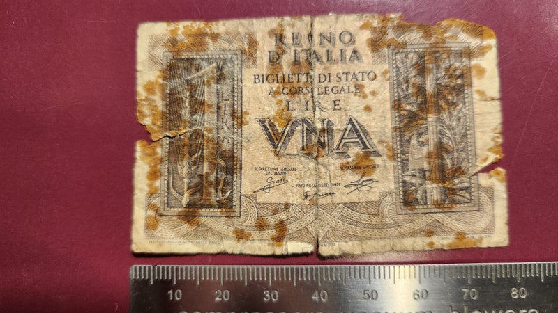 ITALY 1 Lira banknote 1939 Carousel 1