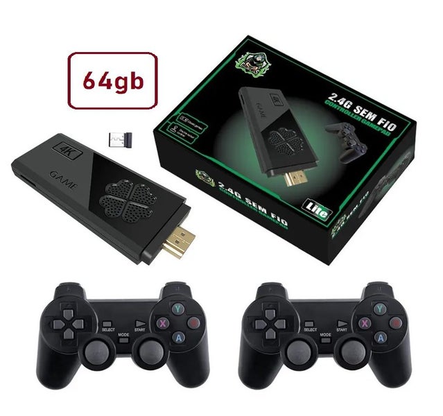 Plug n Play, 4K HDMI Retro Game Console 15000 + Games, Dual Controllers, 64G64645335053185114