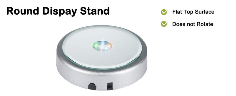 LED Light Base Multicolor Round Display Stand Crystal Art Lighted Base Carousel 2