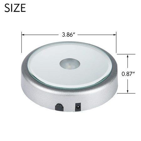 LED Light Base Multicolor Round Display Stand Crystal Art Lighted Base Carousel 10