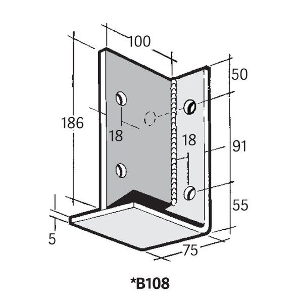 Bowmac Beam Support Bracket Stainless Steel BS108 Carousel 1