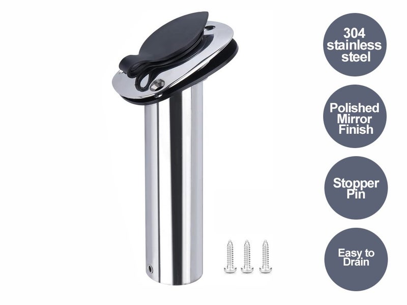 Stainless Steel 30 Degree Flush Mount Fishing Rod Holder Carousel 1