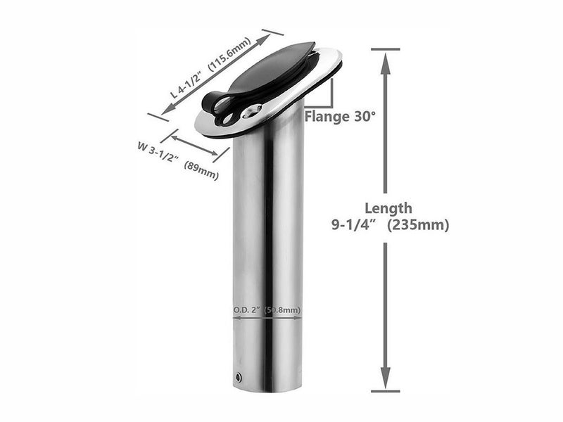 Stainless Steel 30 Degree Flush Mount Fishing Rod Holder Carousel 6