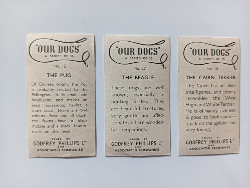 Godfrey Phillips Ltd. Our Dogs 1939. Cigarette Cards Carousel 2
