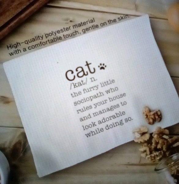 THE CATTAGE - Hilarious, True..Cat Tea/Hand Towel Bring Humor To Your Kitchen. Carousel 5