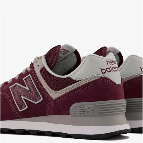 NEW BALANCE WOMENS 574 BURGUNDY WHITE B Carousel 3