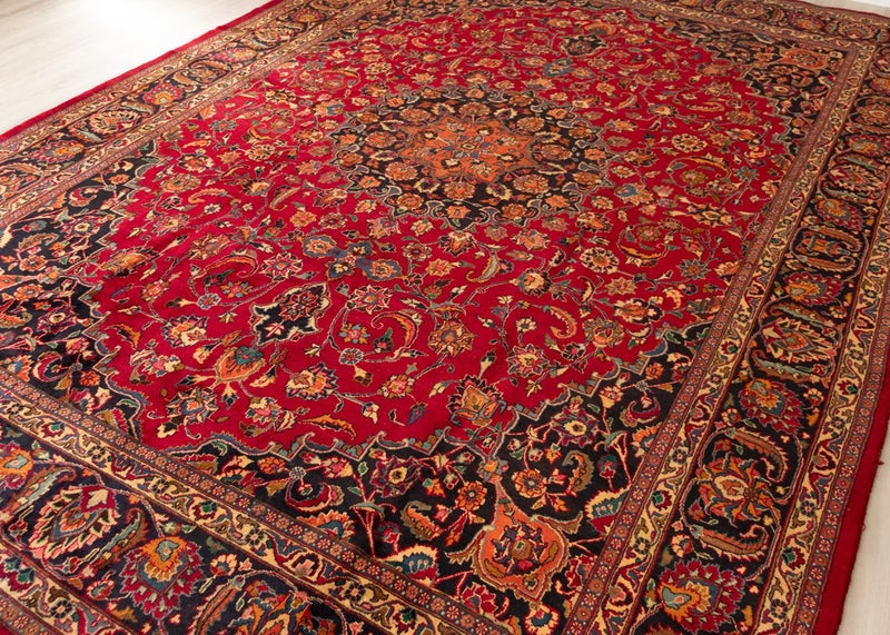 Vintage Mashad Hand-Knotted Wool Persian Rug (Size: 290 X 395 CM) Carousel 2