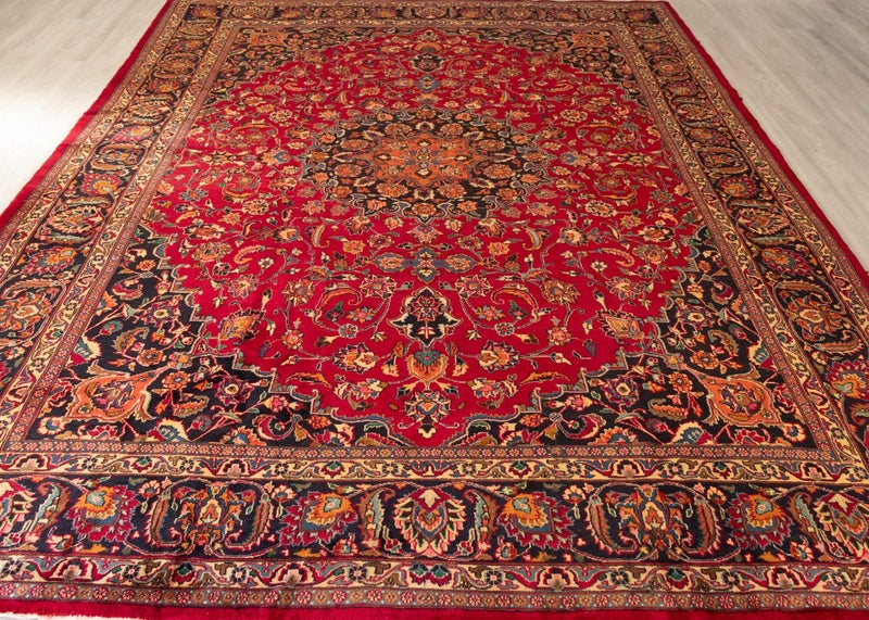 Vintage Mashad Hand-Knotted Wool Persian Rug (Size: 290 X 395 CM) Carousel 1