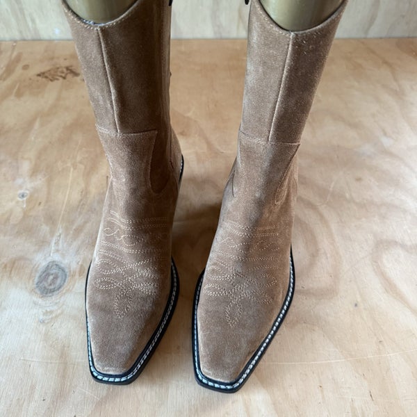 Andrea Biani “Fever” Tan Suede Leather Cowboy/Western Boots Size 40 Carousel 1