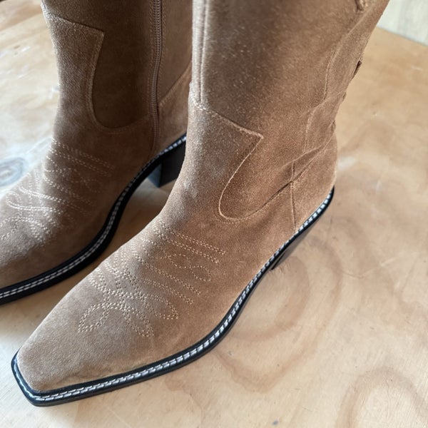 Andrea Biani “Fever” Tan Suede Leather Cowboy/Western Boots Size 40 Carousel 2