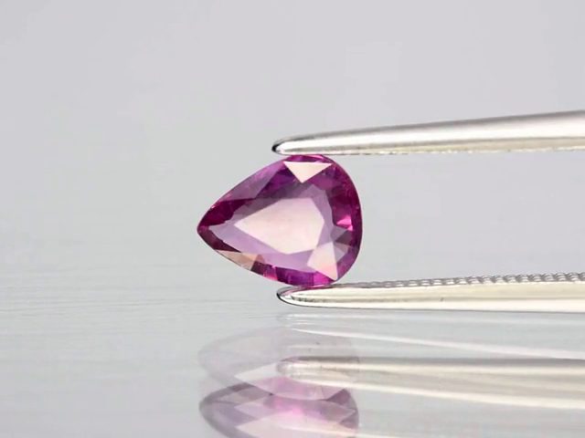 $1 RES * Buy Now $1,400.00 * 0.64ct Pear Unheated Purple SAPPHIRE Gemstone Carousel 2