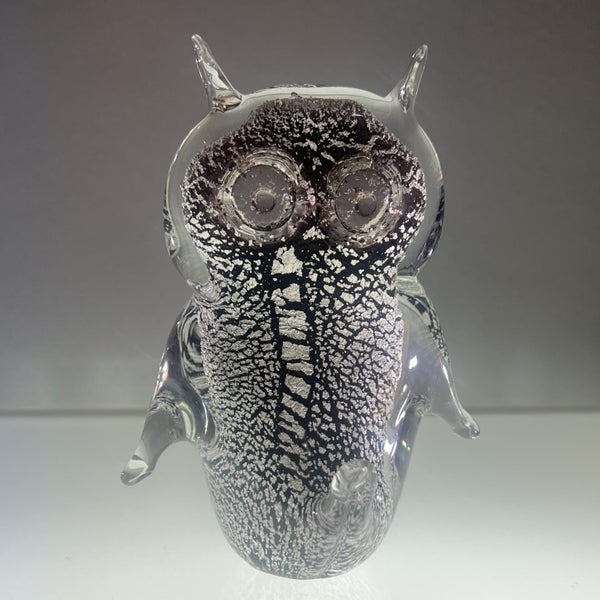 Mid-Century Murano Art Glass Owl with Silver Foil Inclusion62864732791169113
