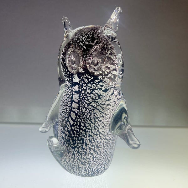 Mid-Century Murano Art Glass Owl with Silver Foil Inclusion62864732791169114