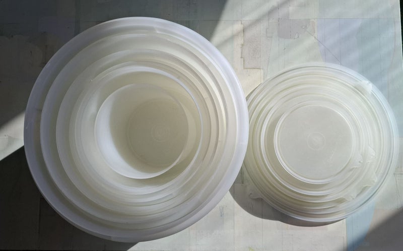 Full set of econo sheer stacking Tupperware containers - tabs a, b, c, x, y, z Carousel 5