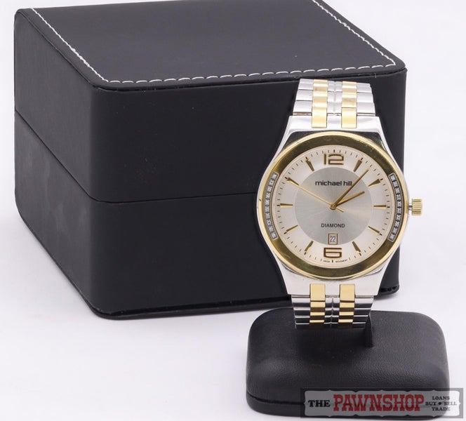 Michael Hill Men's Diamond Quartz Yellow Gold Tone Stainless Steel Watch Carousel 1