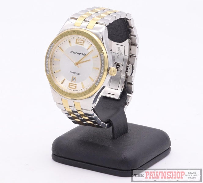 Michael Hill Men's Diamond Quartz Yellow Gold Tone Stainless Steel Watch Carousel 2