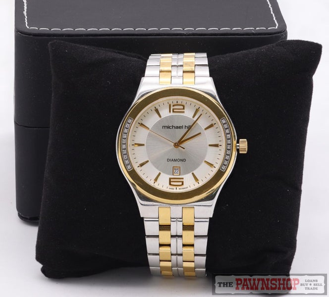 Michael Hill Men's Diamond Quartz Yellow Gold Tone Stainless Steel Watch Carousel 6
