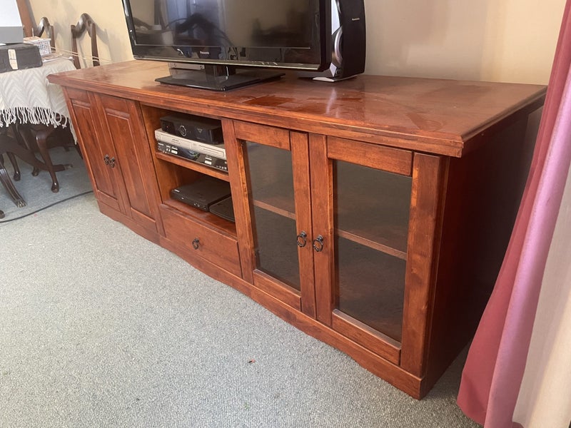 Modern solid timber TV cabinet (electronics NOT included) Carousel 1