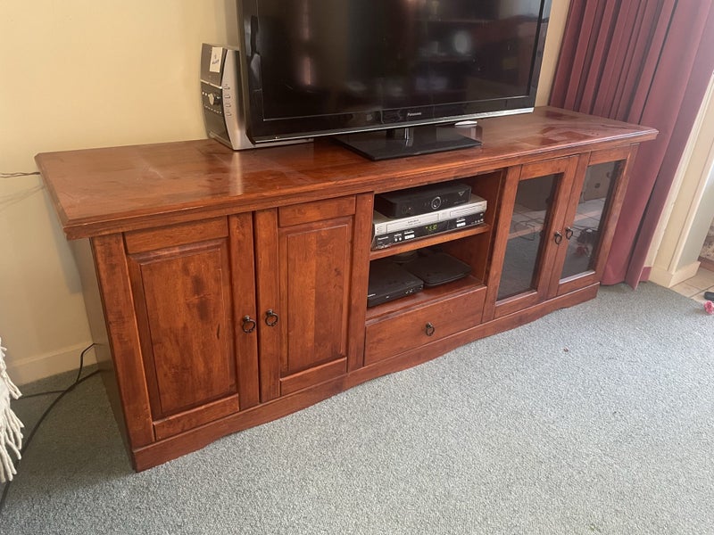 Modern solid timber TV cabinet (electronics NOT included) Carousel 2