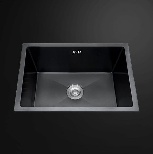 Single Bowl Stainless Steel Sink 550x450mm Black Matt Carousel 1