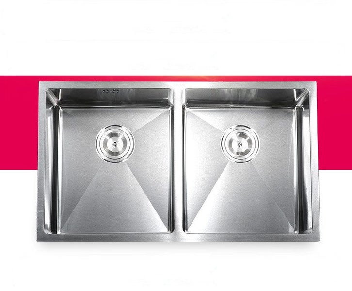 Double Bowl Kitchen Sink 762x457mm Stainless Steel Carousel 1