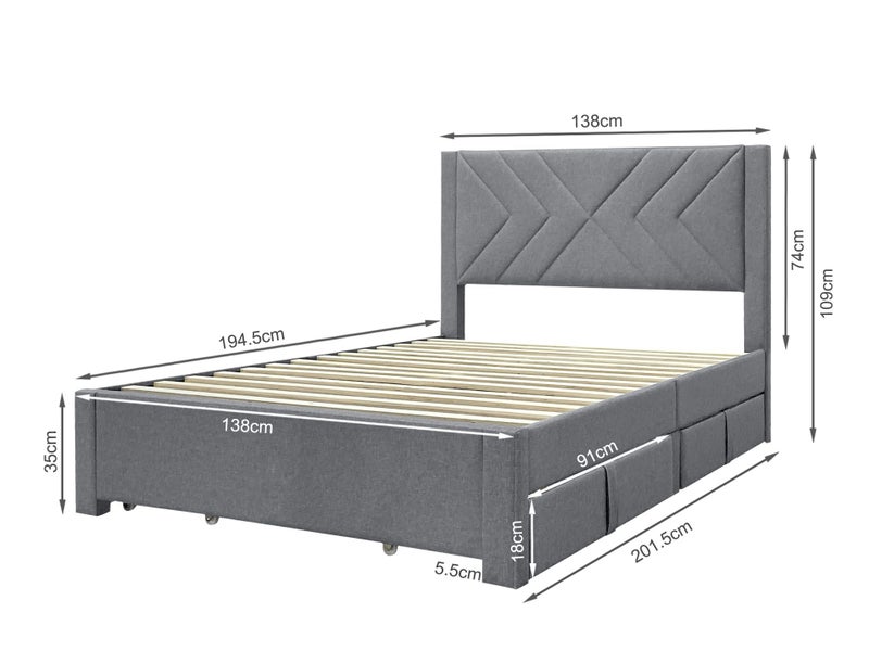 Double Fabric Bed Frame Carousel 9
