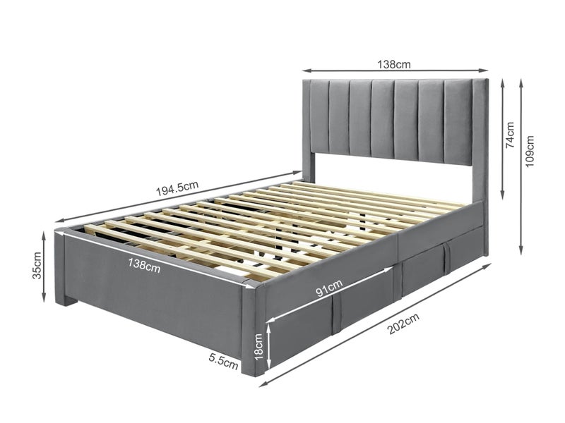 Double Fabric Bed Frame Carousel 9