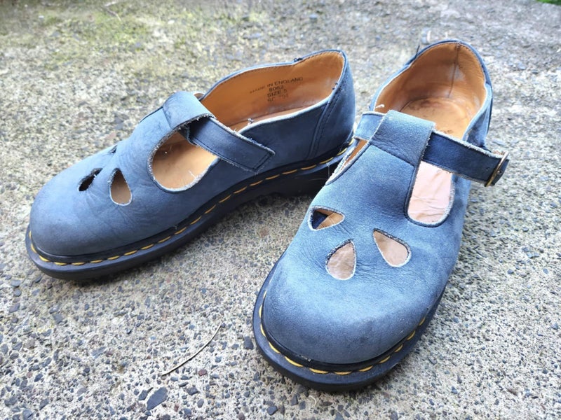 Vintage blue suede Mary-Jane Dr Martens Carousel 1