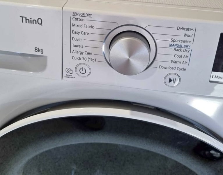 LG 8kg 9 star Energy rating heat pump dryer. Carousel 3