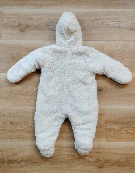 WARM Fluffy Pram Suit All-in-One Growsuit Baby Footed Onesie Mitts Plush Hoodie62854320863107113
