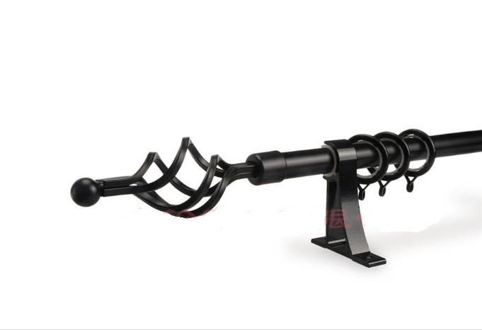 Brand New Curtain Pole / Rail Extendable rod 200-400cm Black Carousel 1