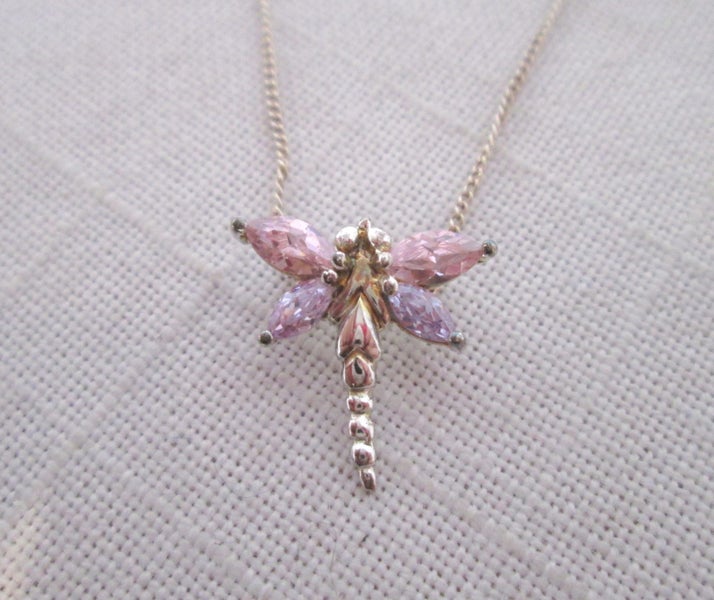Sterling Silver Dragonfly Necklace Carousel 1