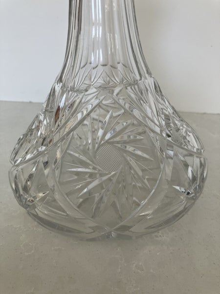 Stunning vintage crystal decanter with sterling silver collar - Birmingham 197262986993693185113