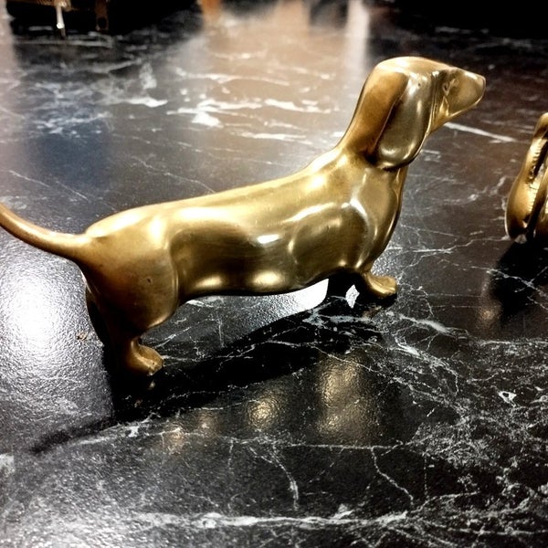 Vintage Dachshunds figurines pair solid brass Carousel 2