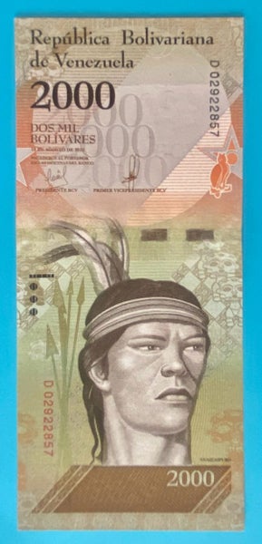 Venezuela 2000 Bolivares 2016 Crisp UNC Carousel 1
