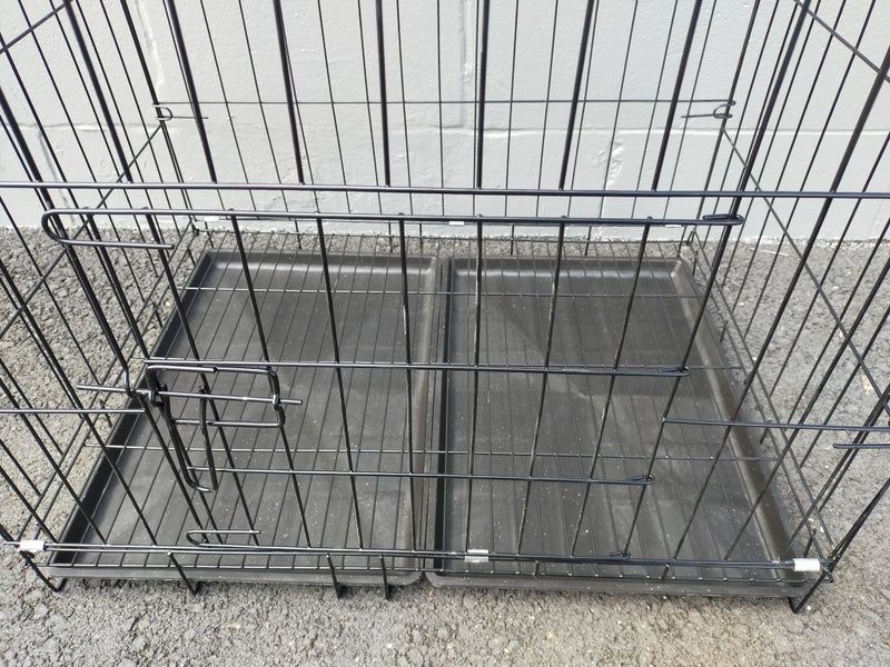 Cat Cage - 70CM Wide Collapsible Metal Pet Cage BLACK Carousel 5