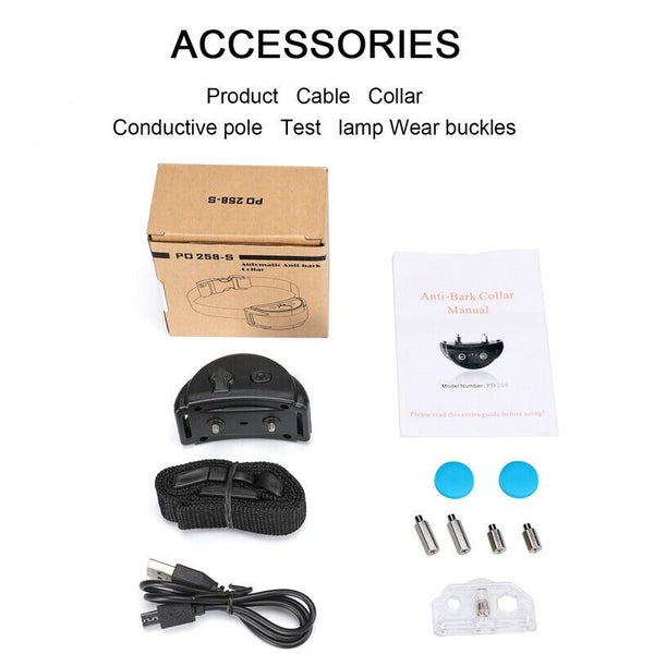 Anti Barking E-Collar No Bark Dog Training Shock Collar Rechargeable Carousel 6