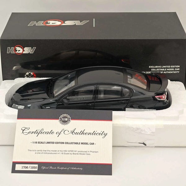**CERTIFIED** 1/18 Scale For HSV GTSR W1 PHANTOM Black B182817E Diecast Carousel 1