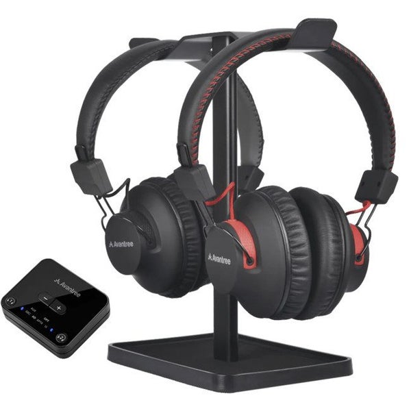 AVANTREE HT41899P DUAL WIRELESS HEADPHONES FOR TV W/ TRANSMITTER STAND Carousel 1