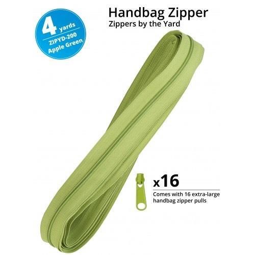 ByAnnie Zippers by the Yard - 4 Yards Apple Green Carousel 1