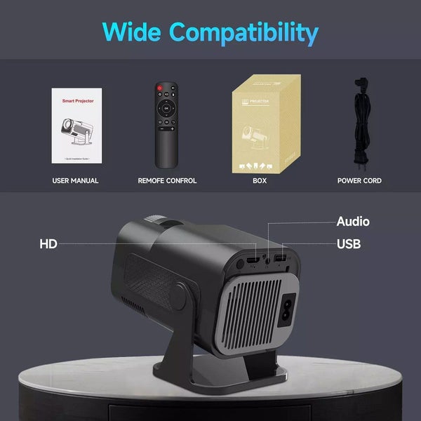 HY320 Mini 4K Smart Projector Android 11 300ANSI Rotable Wifi6/BT5.0 Projector Carousel 18