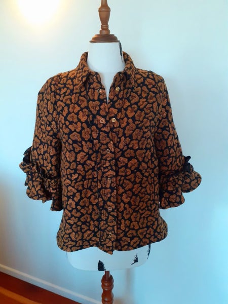 Karen Walker Lurex Gold And Black Leopard Jacket Size US2/UK6 Carousel 2