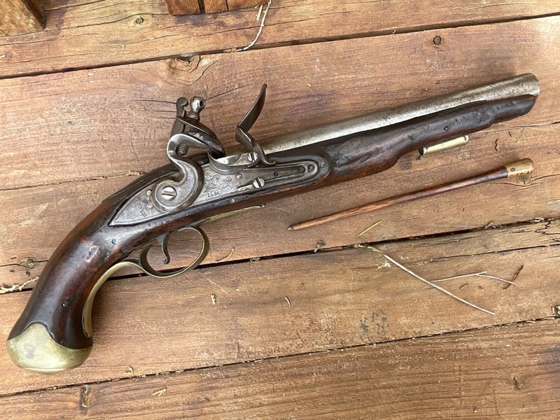 Flintlock Dragoon pistol. TOWER. Genuine 1700s, antique, so No licence required. Carousel 1