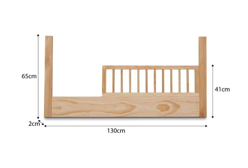 MOCKA SECONDS: Archie Cot Toddler Bed Half Frame - Natural Carousel 4