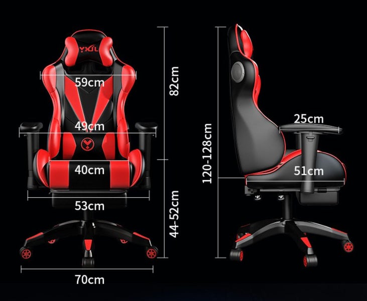 Gaming Chair Office Executive Armchair Headrest Footrest Massage Lumbar Speaker Carousel 5