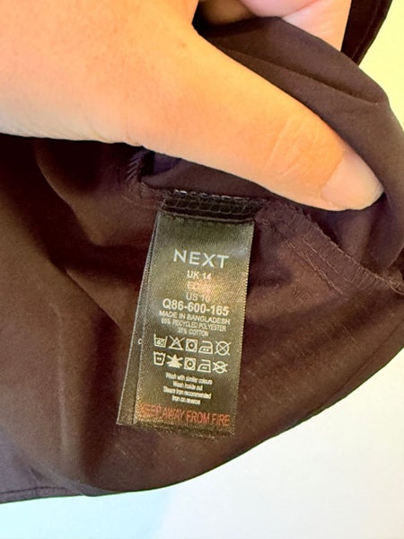 NEXT Size 14 Black Short Sleeve Button-Up Shirt Carousel 6