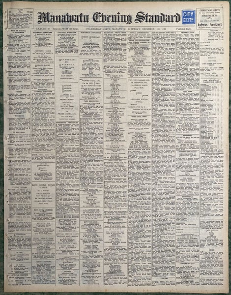 OLD NEWSPAPER: Manawatu Evening Standard - Saturday, 22 December 1962 Carousel 2