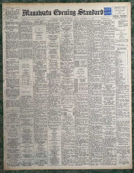 OLD NEWSPAPER: Manawatu Evening Standard - Friday, 21 December 1962 Carousel 2