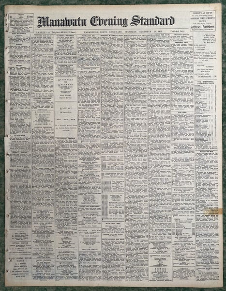 OLD NEWSPAPER: Manawatu Evening Standard - Thursday, 20 December 1962 Carousel 2